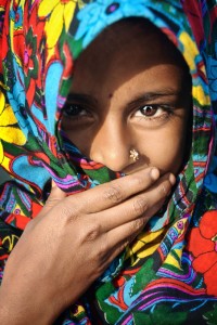 Girl with Colorful Headscarf