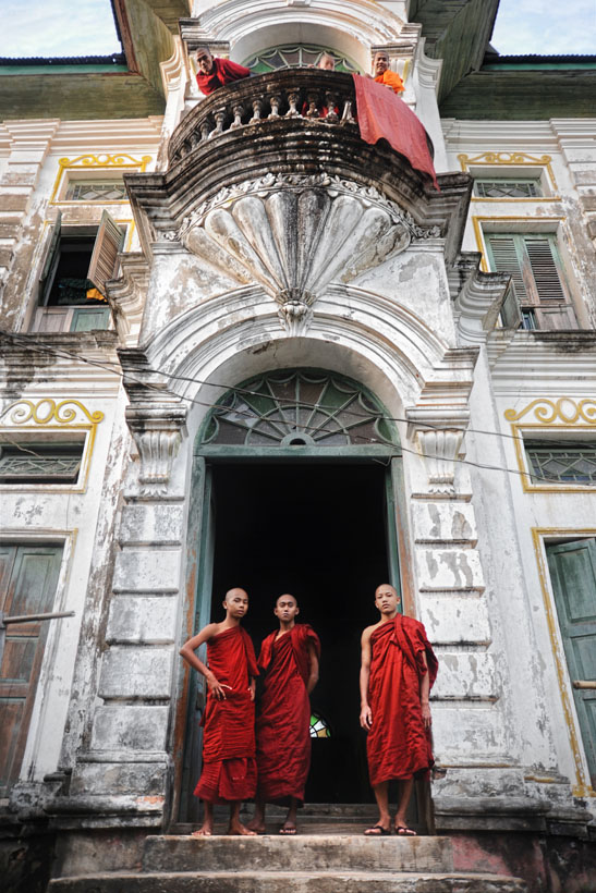 Monks Outside Monastery