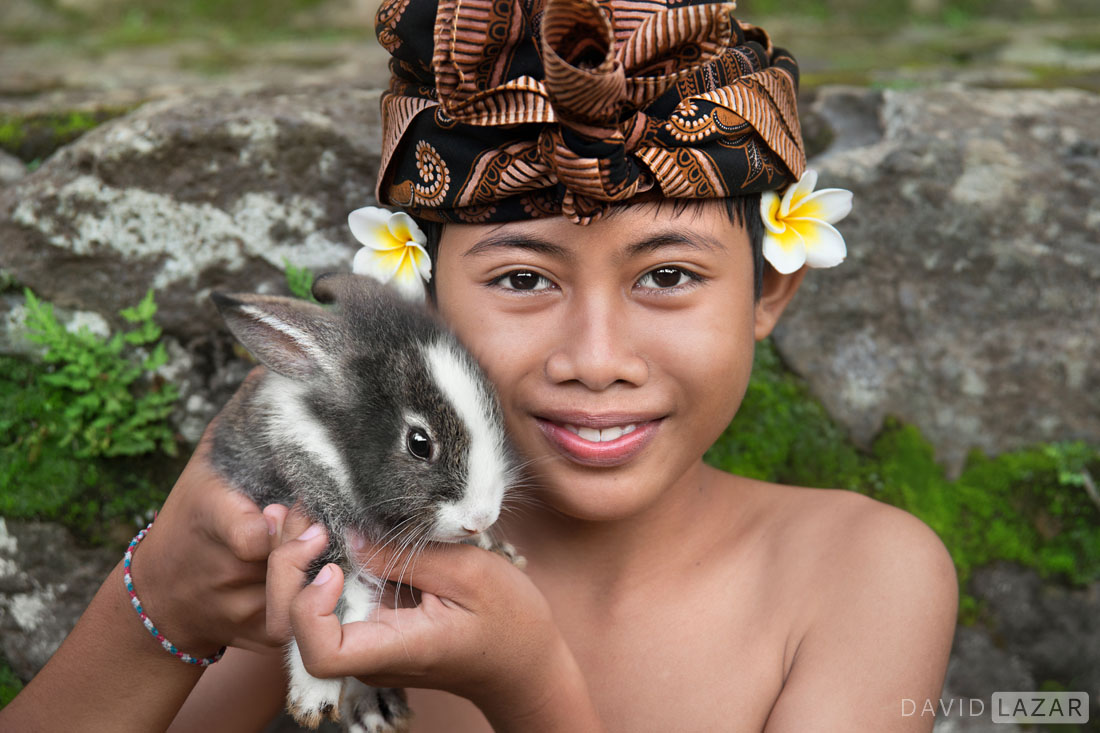 Bali Aga Boy With Bunny