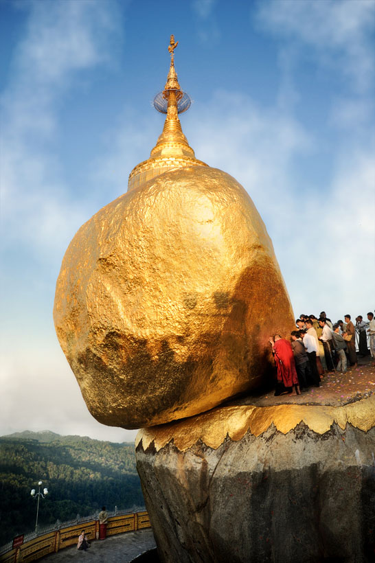 Pilgrims at the Golden Rock