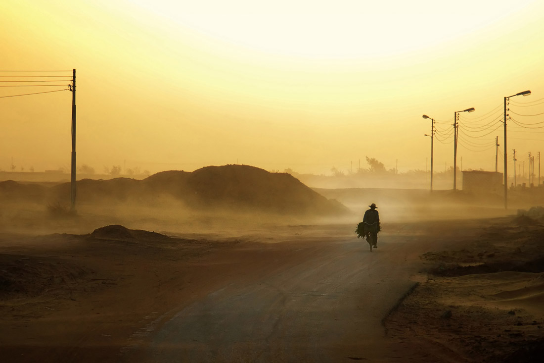 Cyclist in a Sandstorm