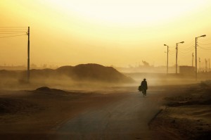 Cyclist in a Sandstorm